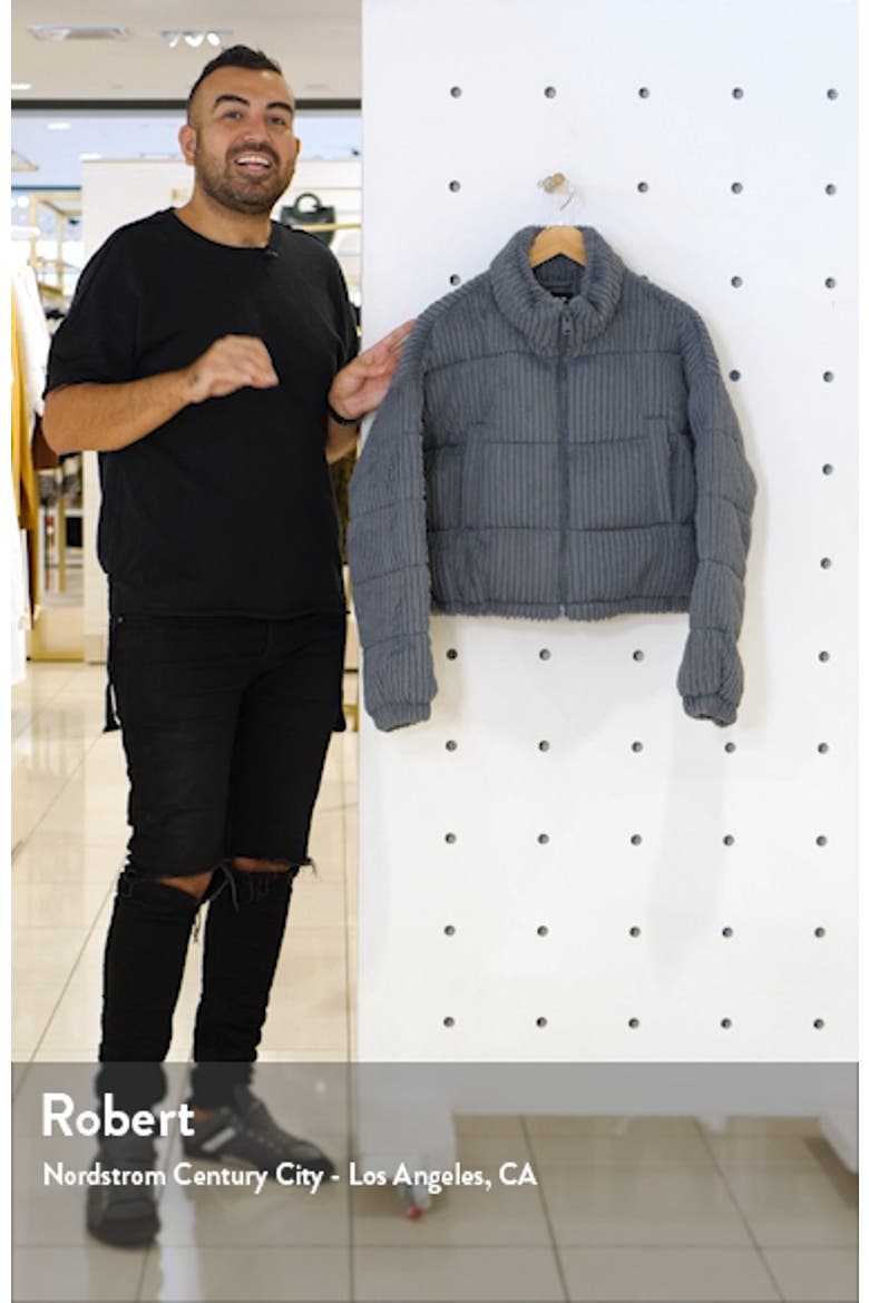 Fluffy Corduroy Crop Puffer Jacket video