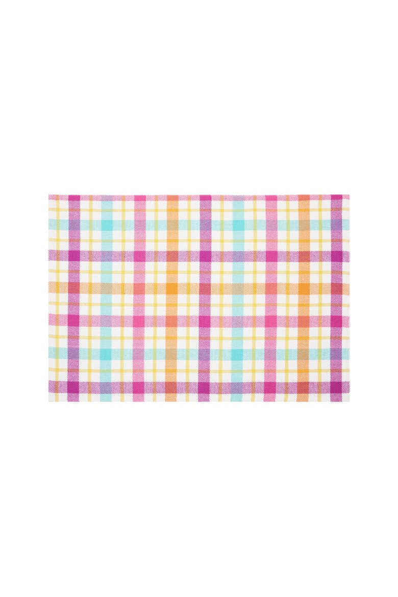 Colorful Easter Egg Charm Spring Placemats Set of 6 Springtime Dining Dinner, 14" x 20", Alternate, color, White