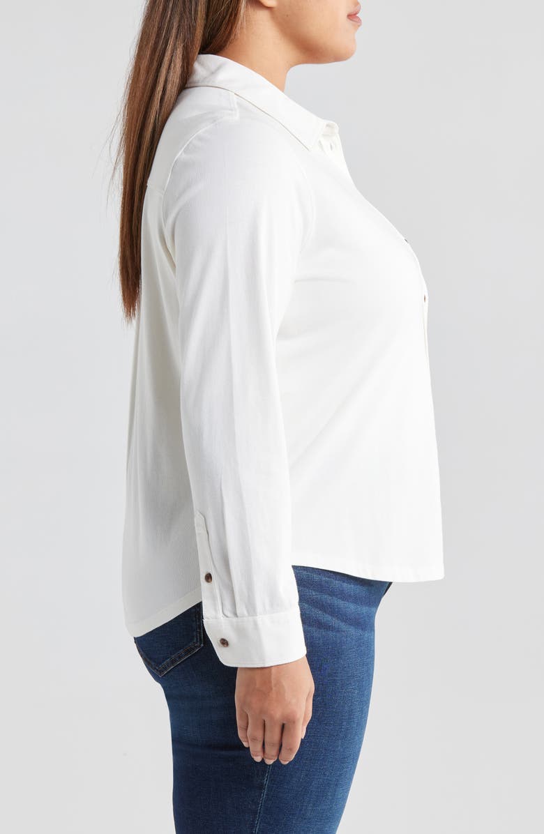 Caslon<sup>®</sup> Cotton Knit Button-Up Shirt, Alternate, color, 