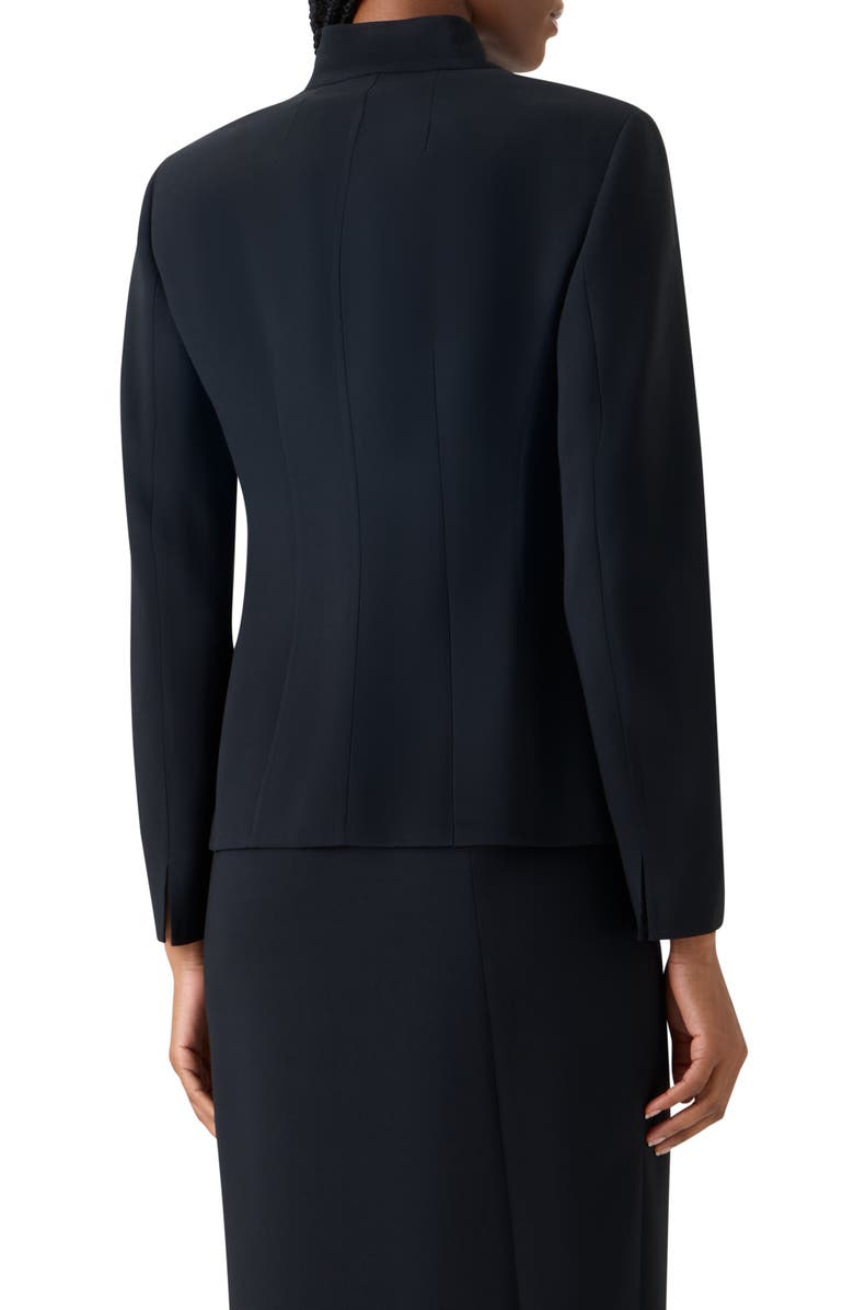 Akris Kay Asymmetric Wool Blend Double Face Jacket, Alternate, color, Black