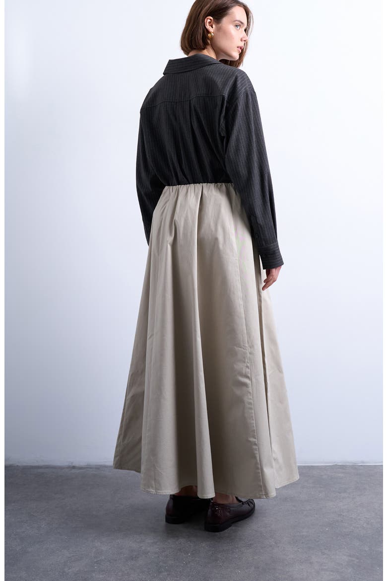 Twill Midi Circle Skirt, Alternate, color, IVORY