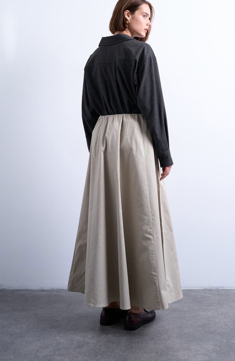 Topshop Twill Midi Circle Skirt, Alternate, color, Ivory