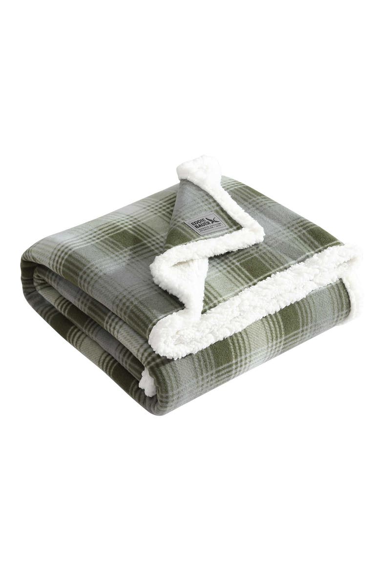 Nordic Plaid Throw Blanket, Alternate, color, DARK GREEN