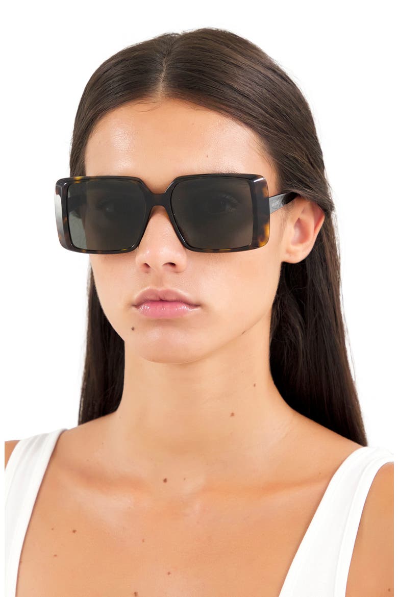 56mm Rectangular Sunglasses, Alternate, color, HAVANA/ GREY