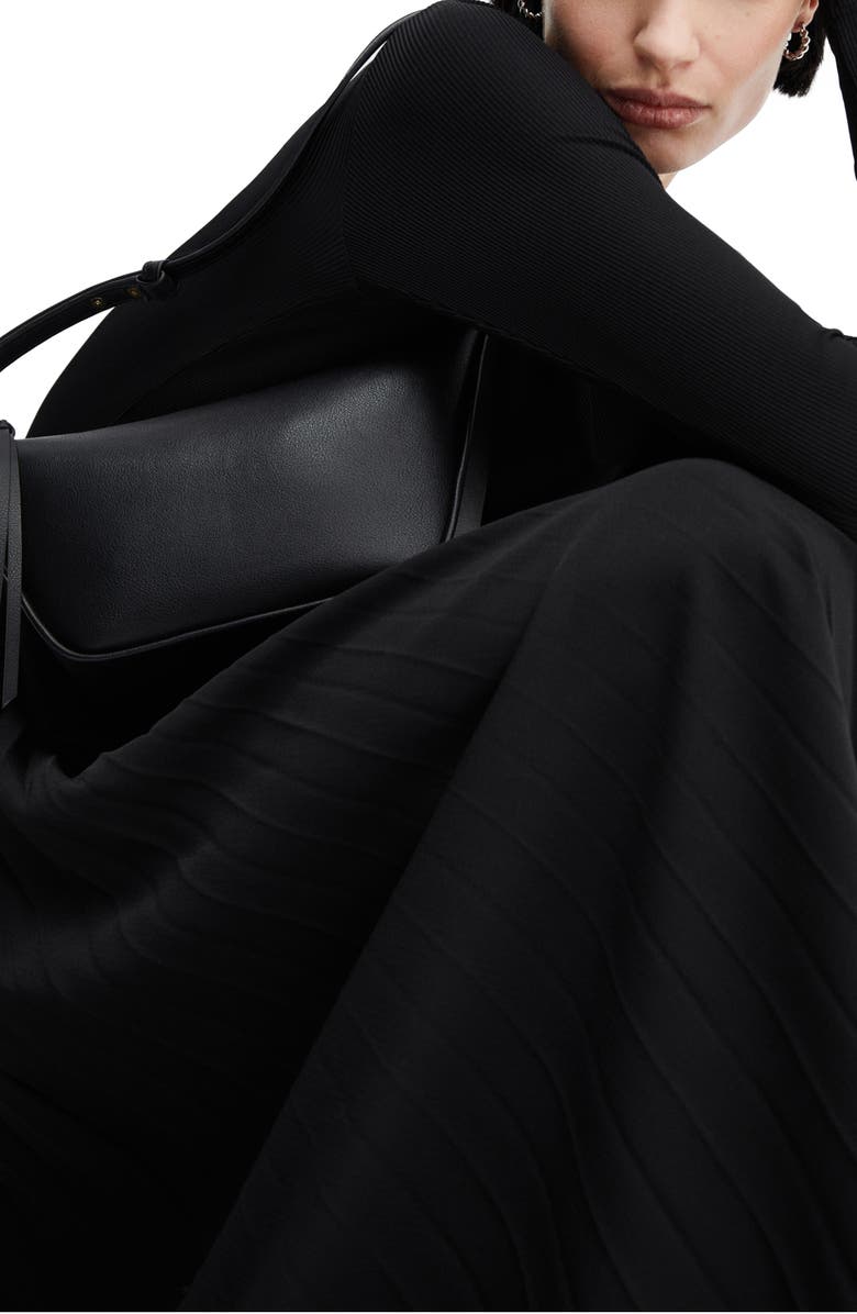 MANGO Long Sleeve Pleated Dress, Alternate, color, 