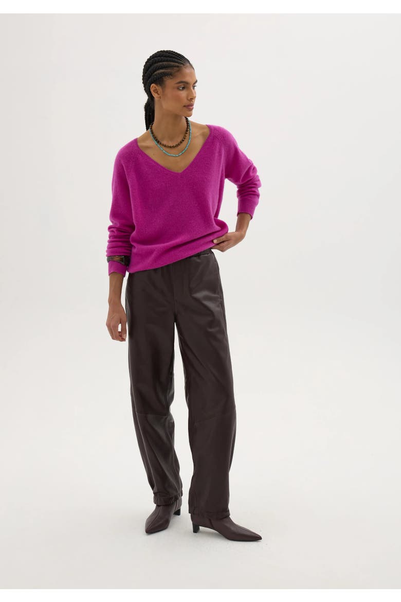 Constance Cashmere V Jumper, Alternate, color, Magenta