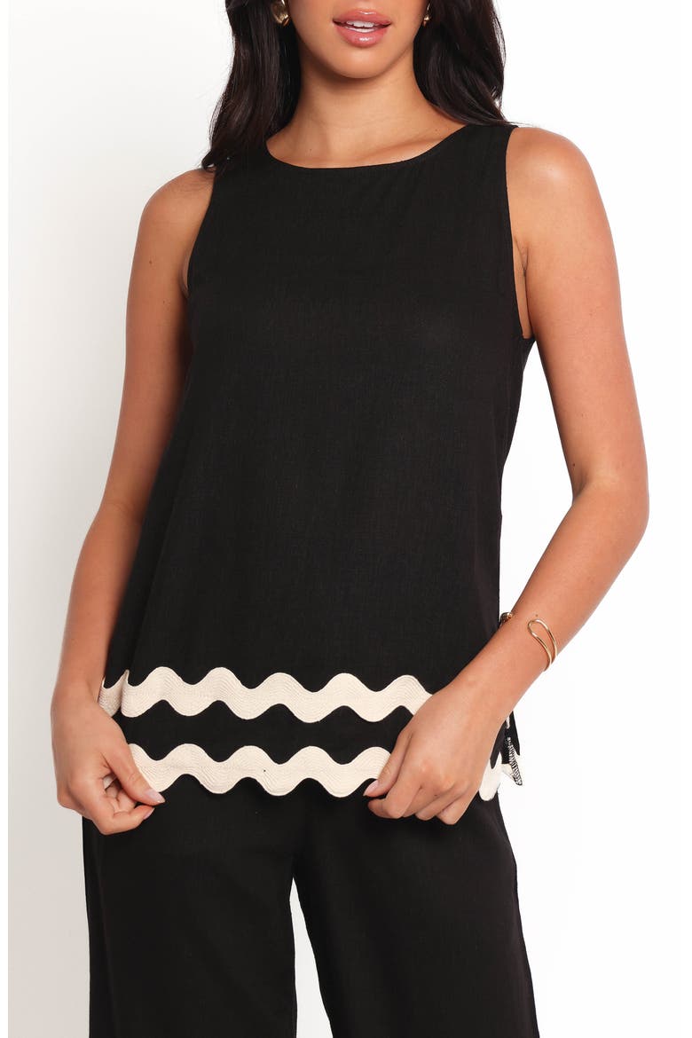 Taliah Embroidered Sleeveless Top, Main, color, BLACK