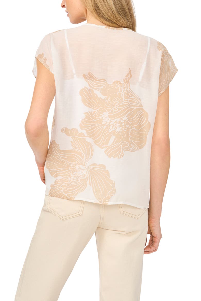 Floral Popover Top, Alternate, color, PEBBLE