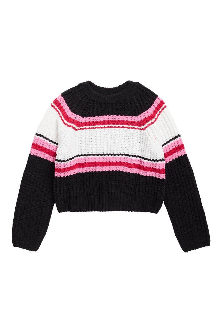 Kids' Stripe Sweater, Main, color, BLACK COMBO