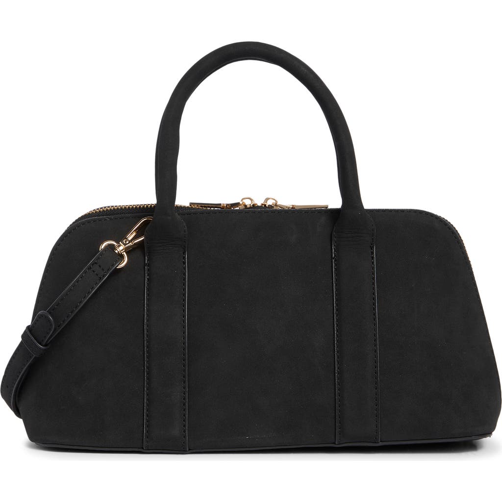 Urban Expressions Handbags Barrel Faux Suede Shoulder Bag In Black