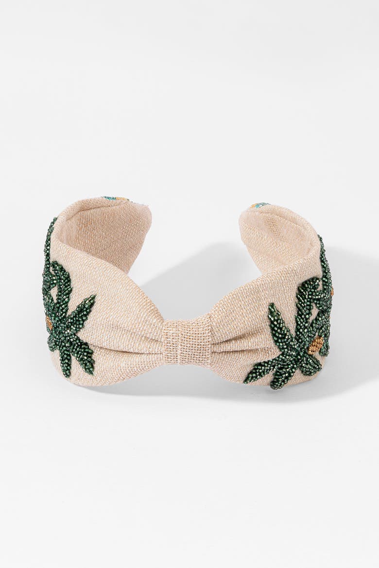 Palm Paradise Headband, Alternate, color, Beige