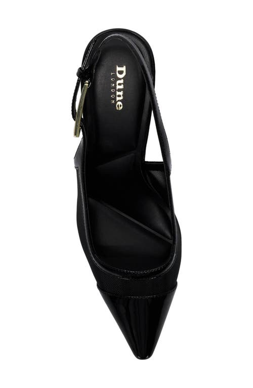 Dune London Closed Genuine Calf Hair Slingback Pointed Toe Pump In Black