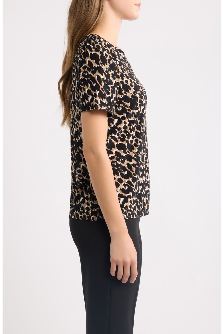 Leopard Print Puff Shoulder Top, Alternate, color, VICUNA MULTI