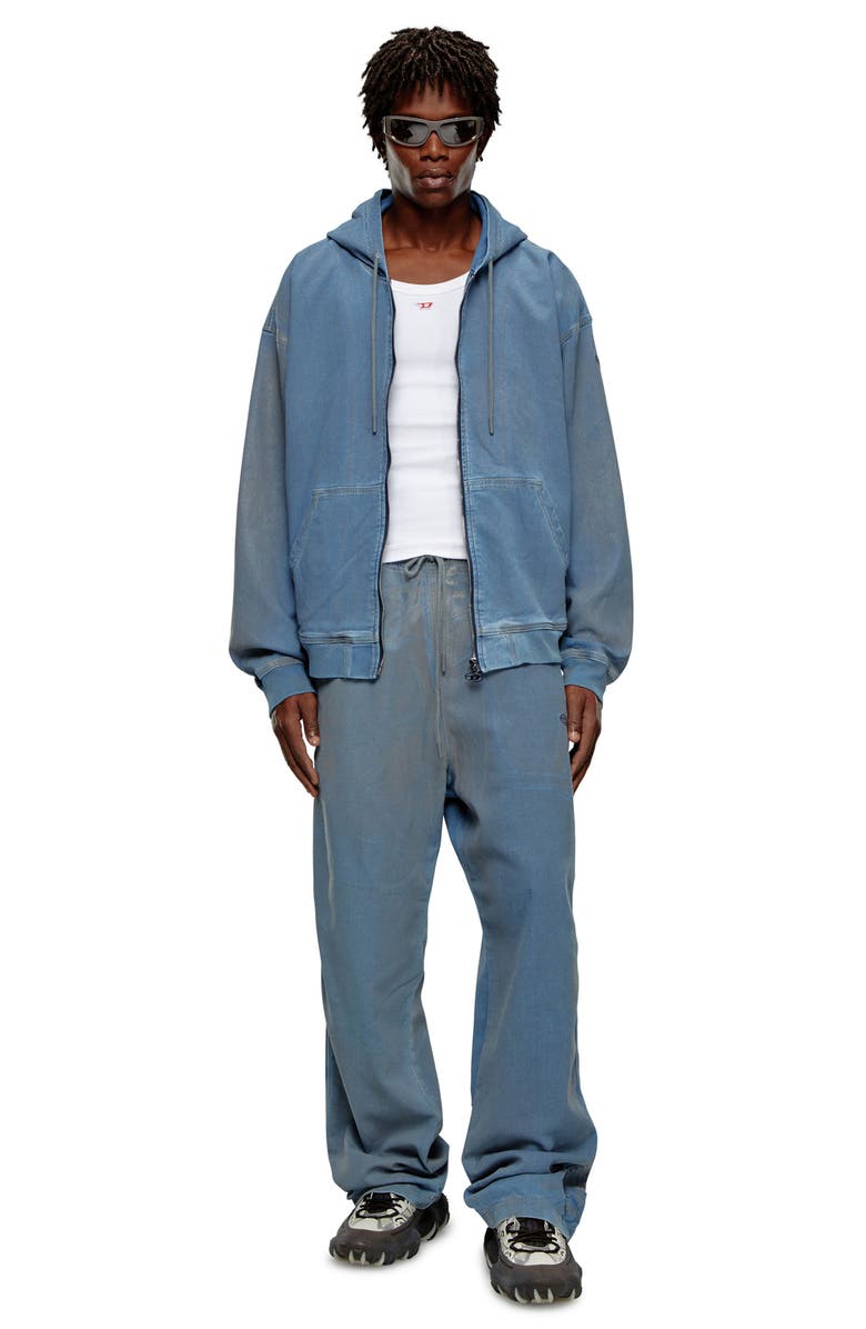 DIESEL<sup>®</sup> D-Gir-S Track Tie Dye Denim Zip-Up Hoodie, Alternate, color,