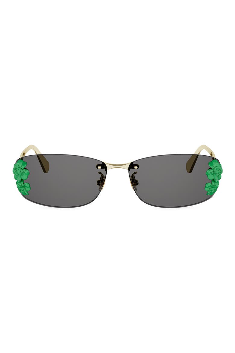 'DiorClover S1U Rectangular Sunglasses, Main, color, SHINY GOLD DH / SMOKE