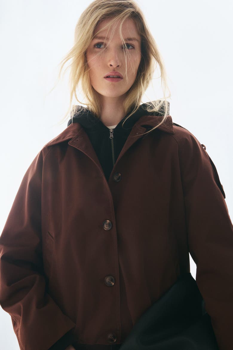 Twill Blouson Jacket, Alternate, color, Dark brown