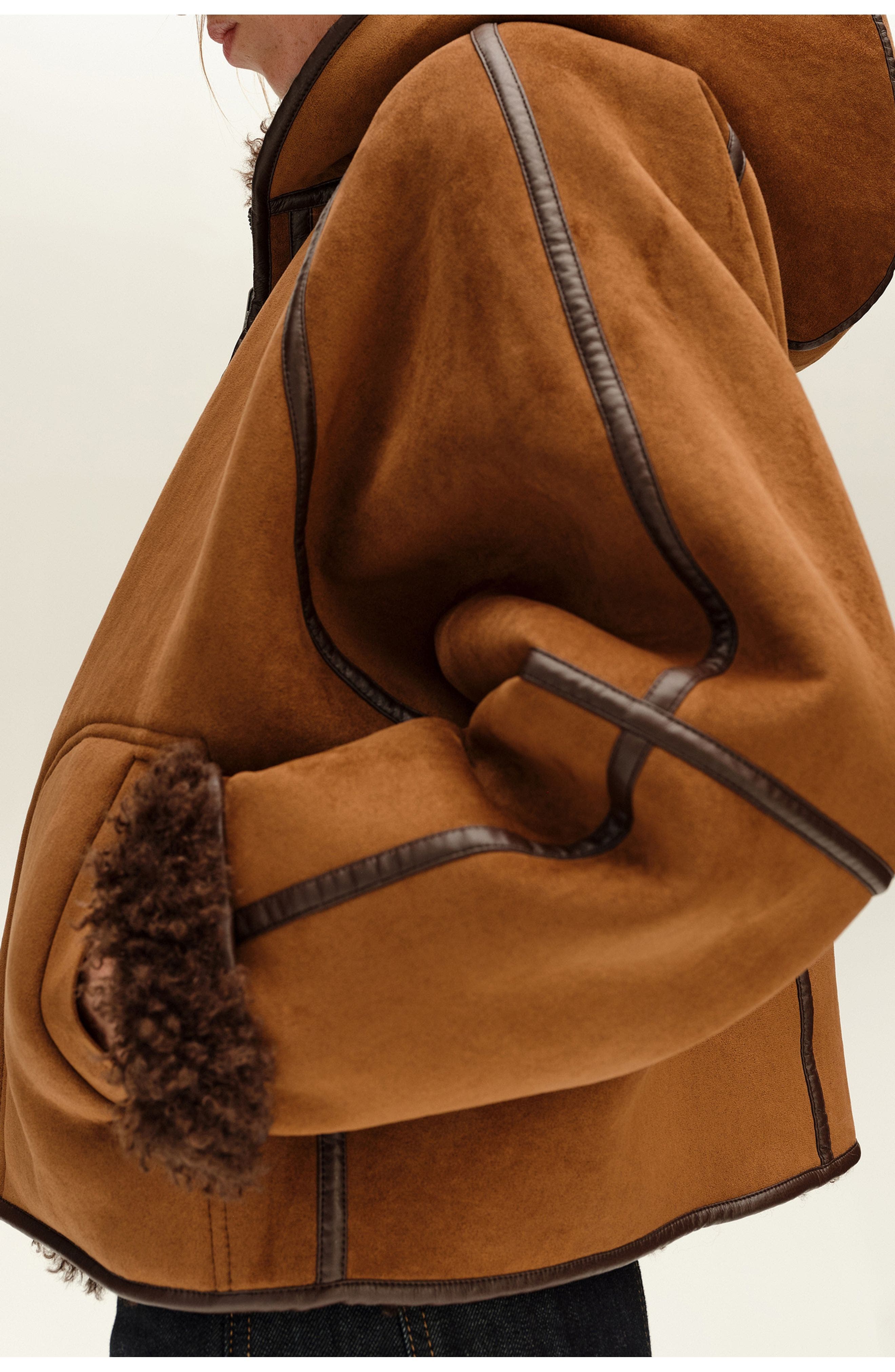 BIMBA Y LOLA Reversible Shearling Oversized Jacket (Women) | Nordstrom