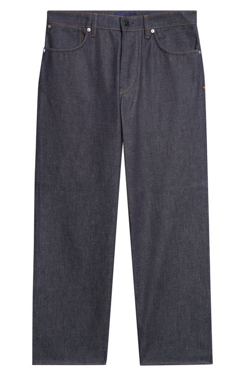 Five-Pocket Wide Leg Jeans (Blue Raw)