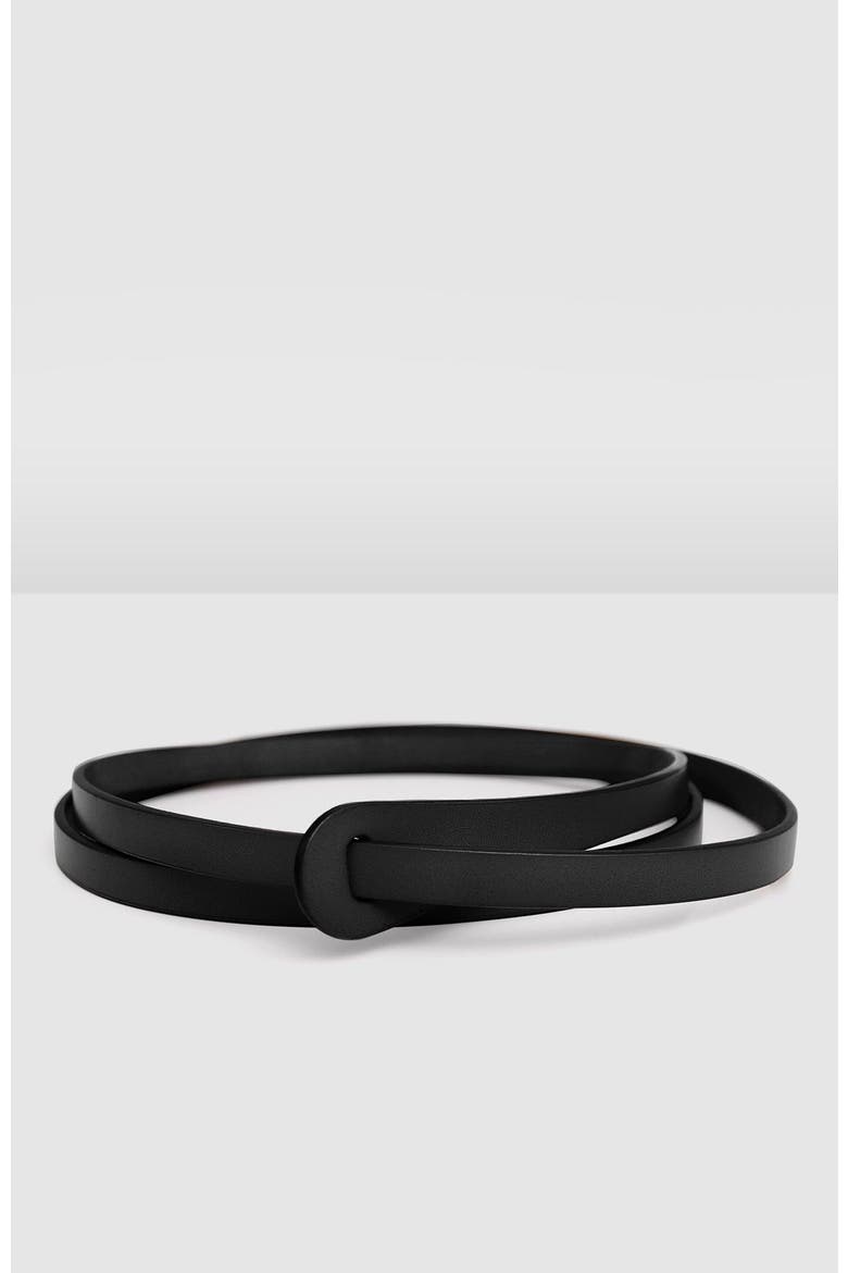 Tie The Knot Leather Belt, Main, color, Black