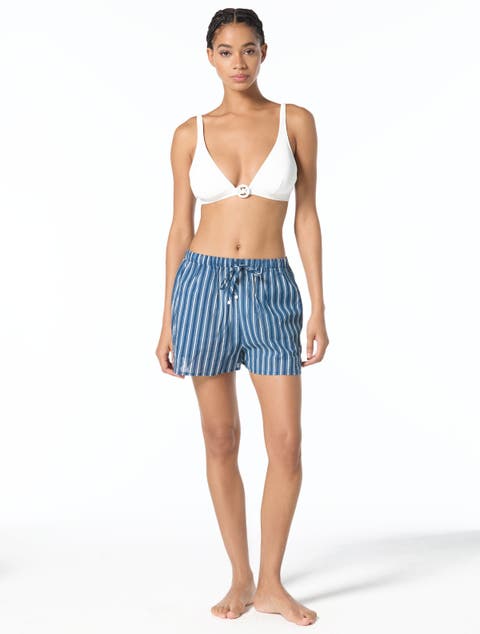 Marina Stripe Coverup Shorts Swim