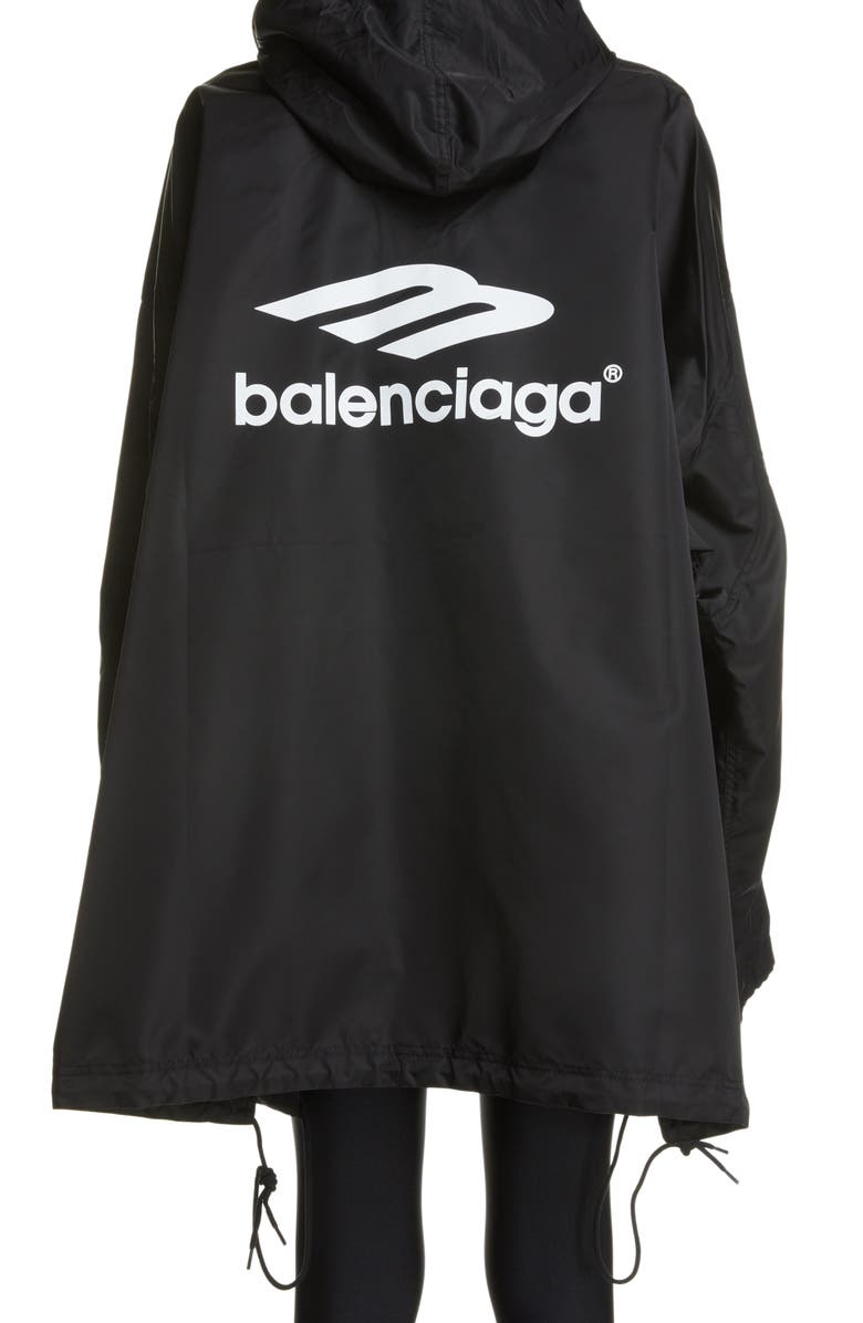 Balenciaga 3B Sports Icon Pleated Windbreaker, Alternate, color, 