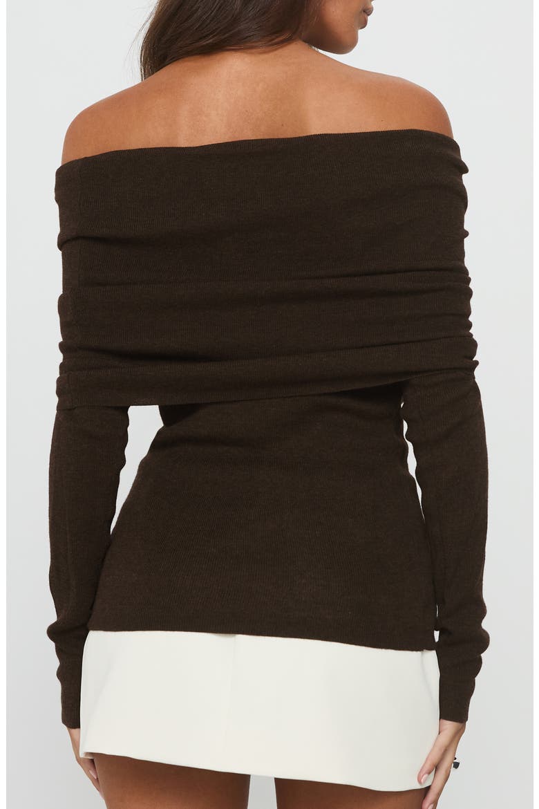 Florrie Off the Shoulder Foldover Top, Alternate, color, CHOCOLATE