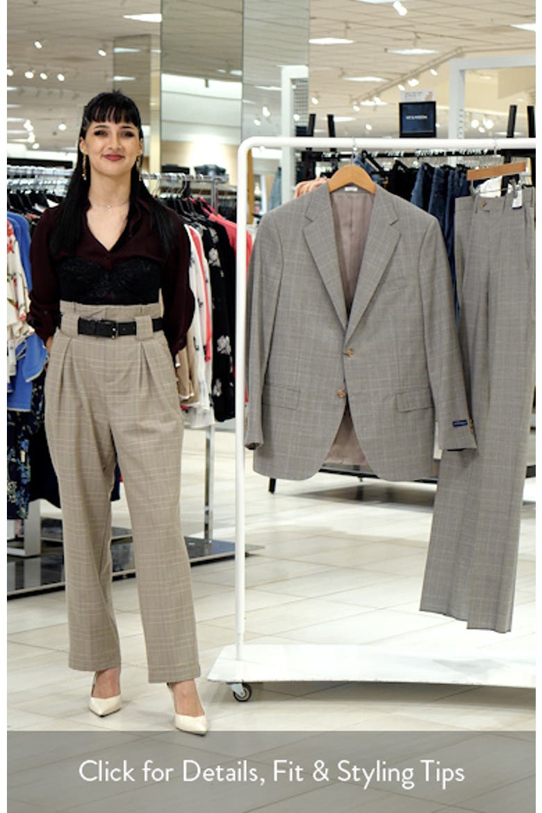 Hartford Classic Fit Tan Glen Check Wool Suit video