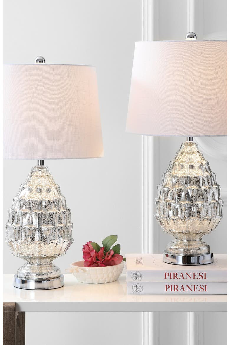 Artichoke 25.5" Glass LED Table Lamp, Mercury Silver, Alternate, color, Mercury Silver