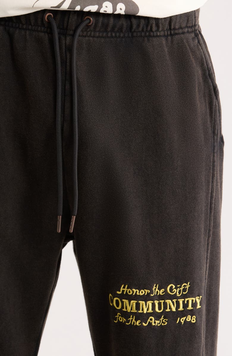 HONOR THE GIFT Embroidered Flare Leg Sweatpants, Alternate, color, Black