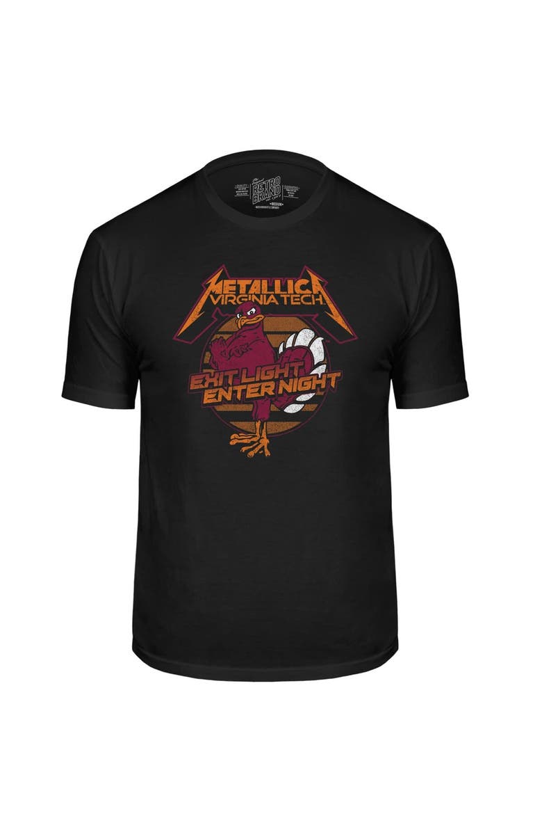 Retro Brand Men's Original Retro Brand Black Virginia Tech Hokies Metallica Retro T-Shirt, Alternate, color, Black