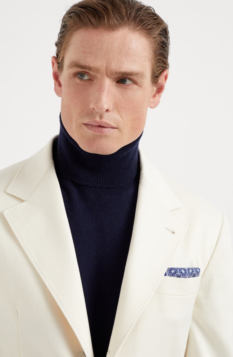 Brunello Cucinelli Double-face pocket square, Alternate, color, Navy Blue