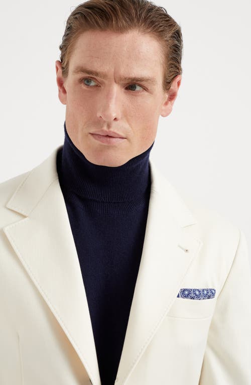 Brunello Cucinelli Double-face Pocket Square In Blue