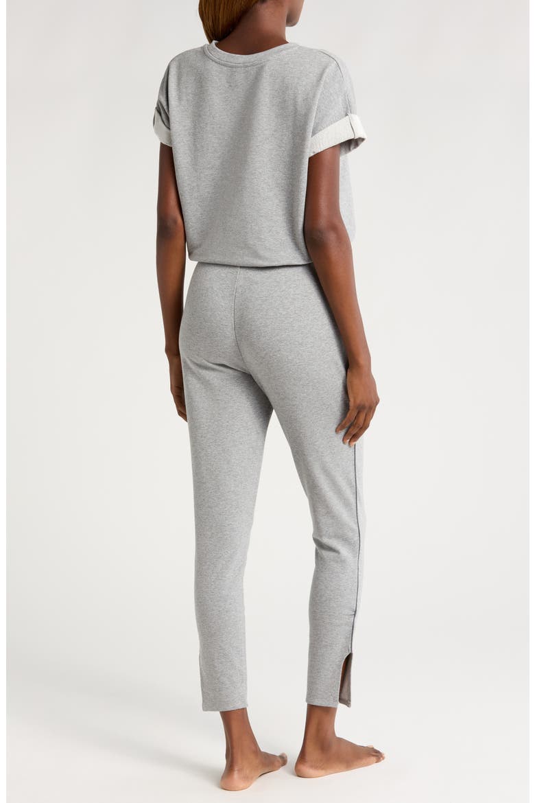 Short Sleeve T-Shirt & Joggers Lounge Set, Alternate, color, HEATHER GREY