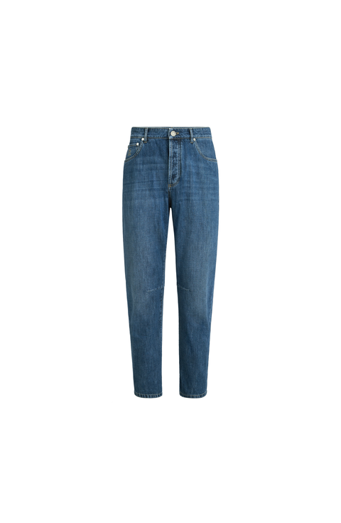 Lightweight denim five-pocket trousers