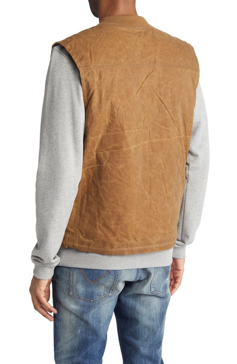 Schott NYC Water Resistant Waxed Cotton Hunting Vest, Alternate, color, 