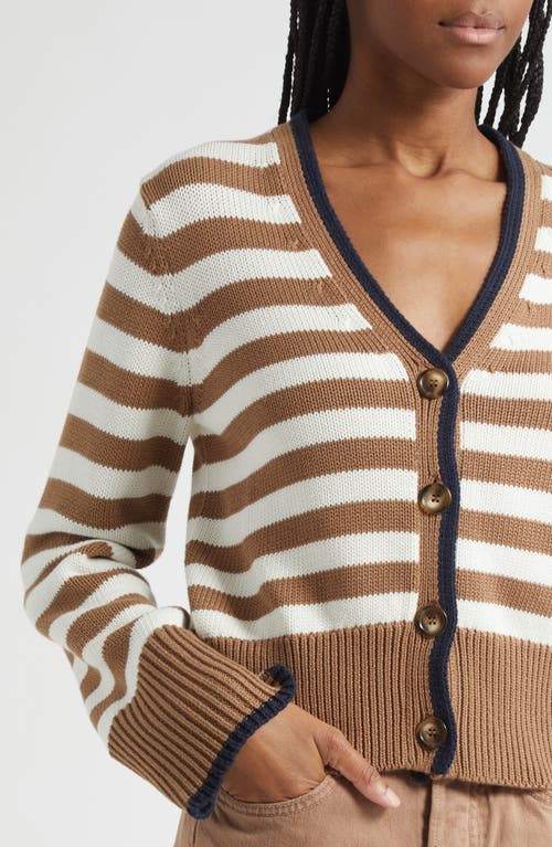 Veronica Beard Monae Stripe Cotton Cardigan In Multi