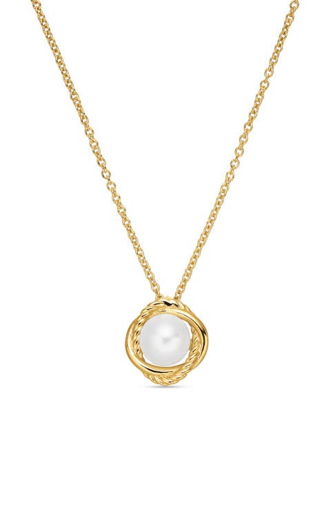 Infinity Cultured Pearl Pendant Necklace
