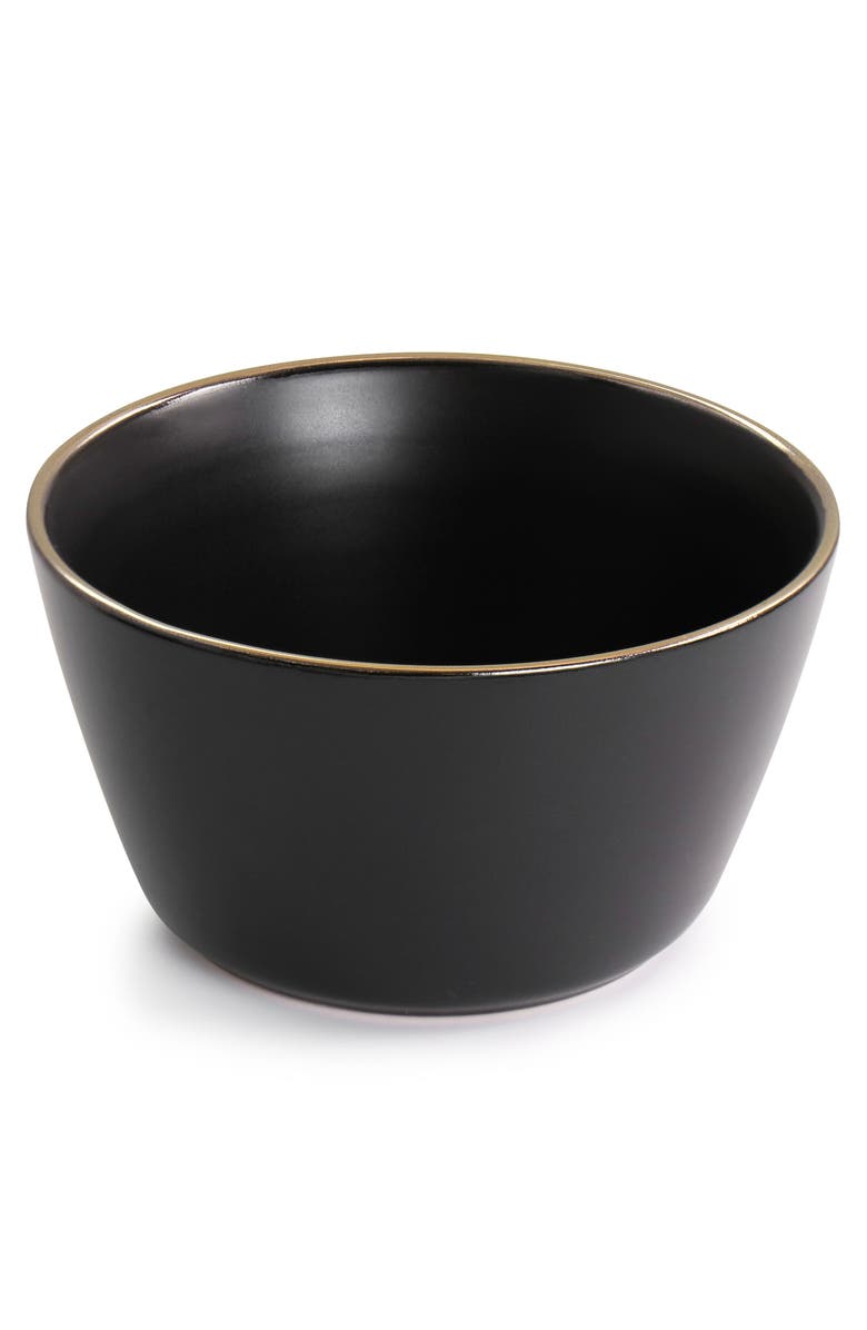 Elama Paul 16 Piece Stoneware Dinnerware Set, Alternate, color, Black