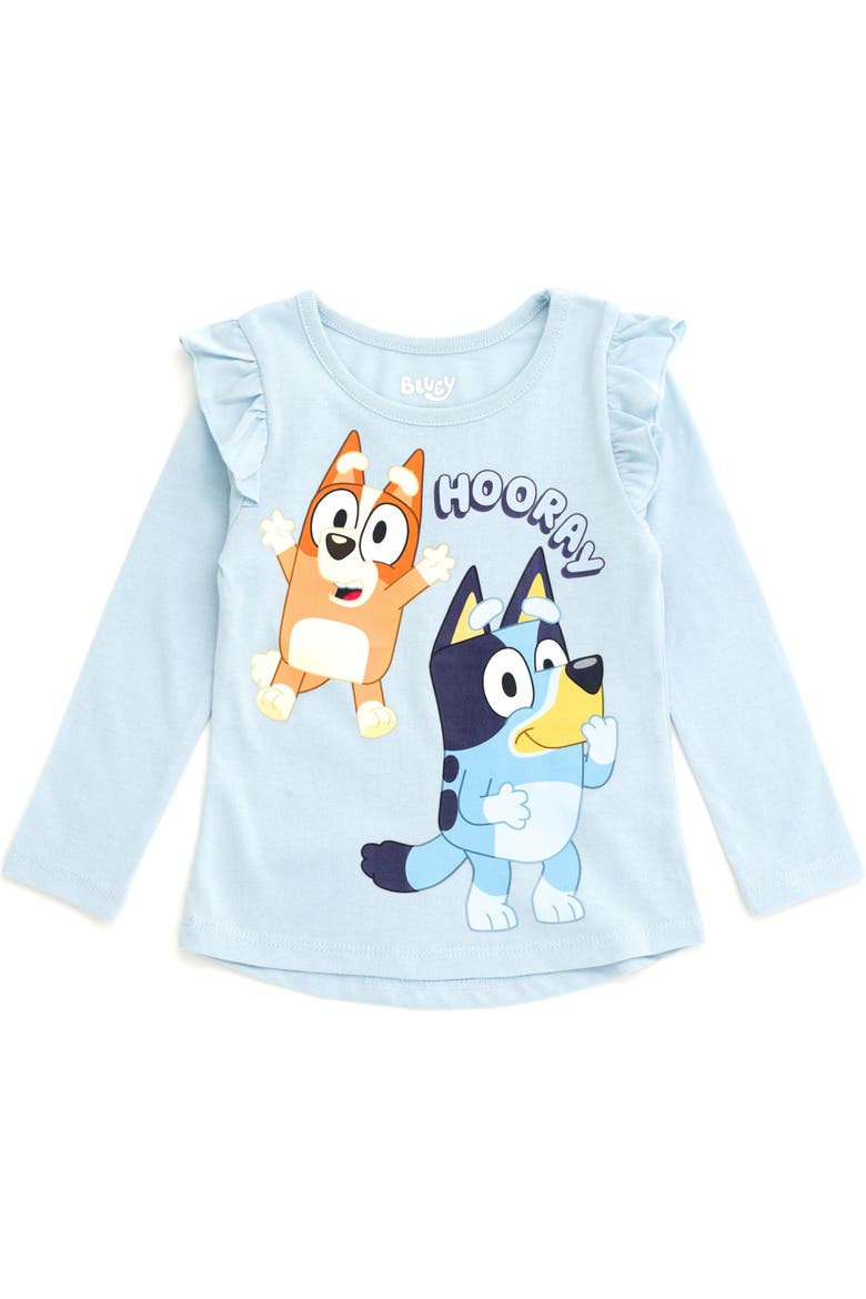 2-Piece Long Sleeve Tee and Leggings Set, Alternate, color, Sky Blue Light Pink