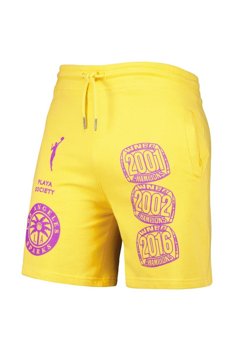 Gold Los Angeles Sparks Legacy Logo Shorts, Alternate, color, Gold