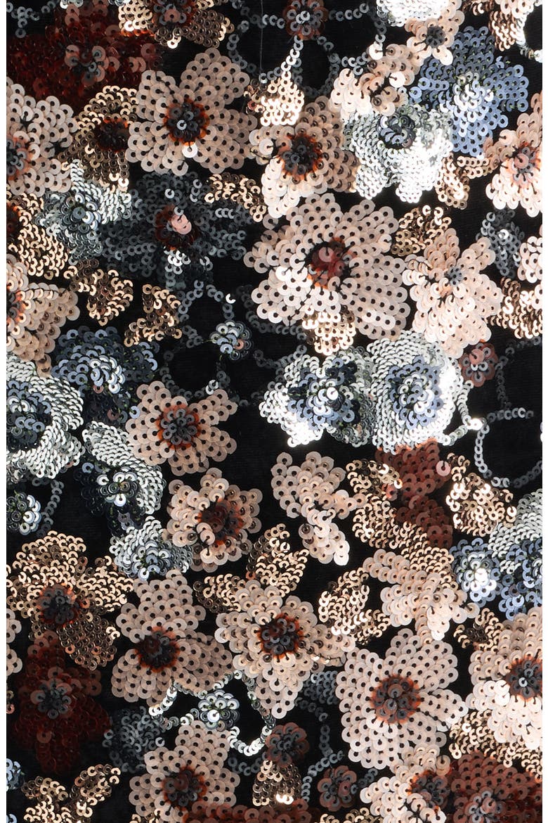 Floral Sequin Sheath Dress, Alternate, color, ANNE BLACK MULTI