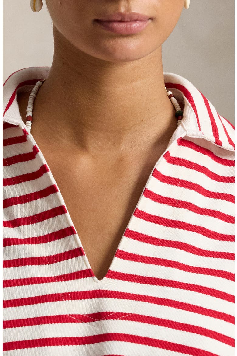 Mariner Stripe Jersey Top, Alternate, color, RED/ DECKWASH WHITE