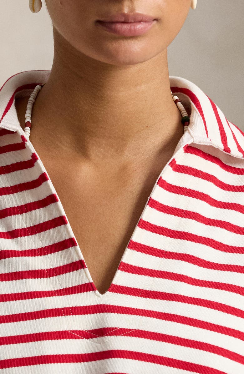Polo Ralph Lauren Mariner Stripe Jersey Shirt, Alternate, color, Red/ Deckwash White