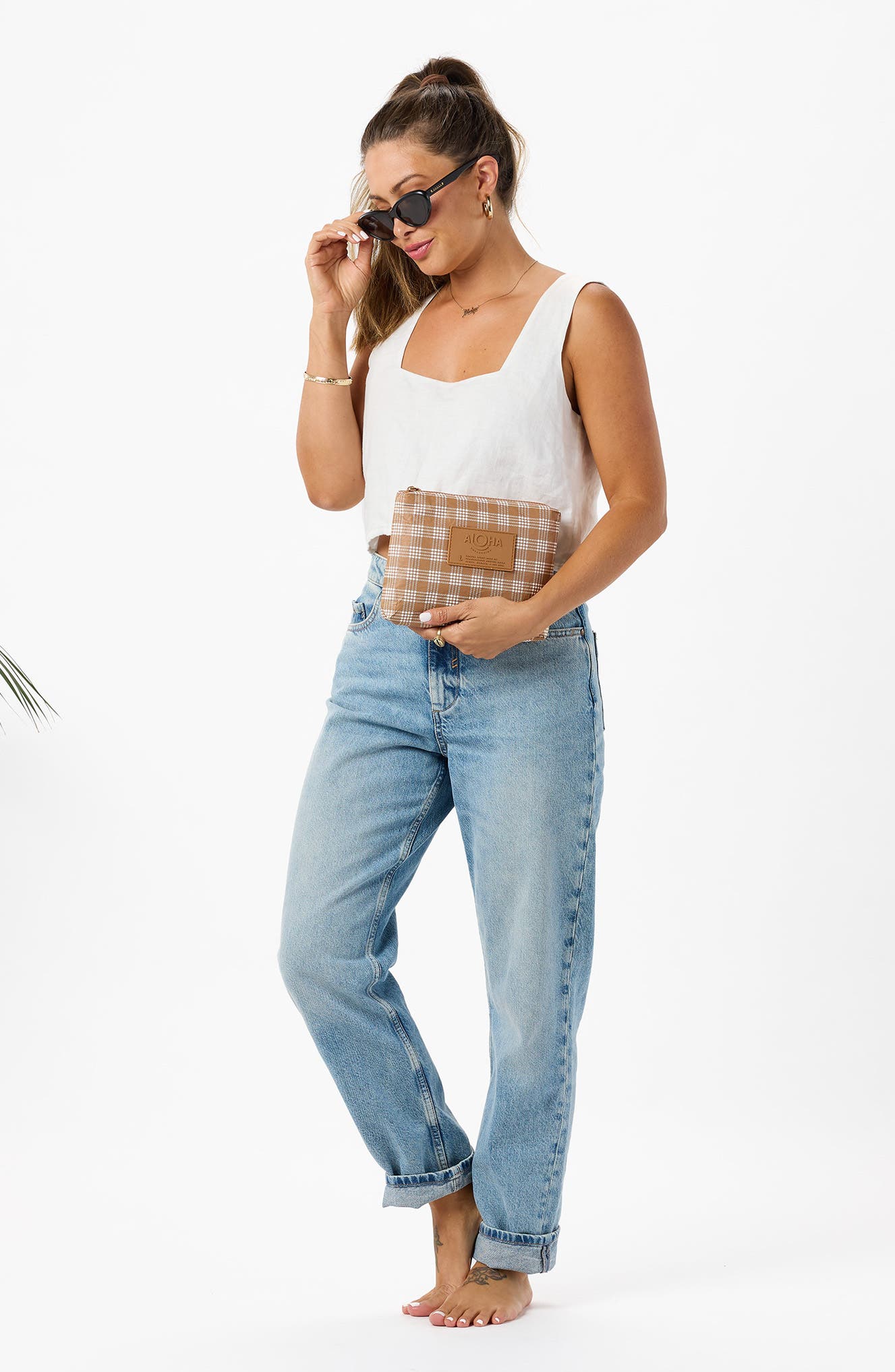 Aloha Collection Small Palaka Water Resistant Tyvek<sup>®</sup> Zip Pouch, Alternate, color, Toffee