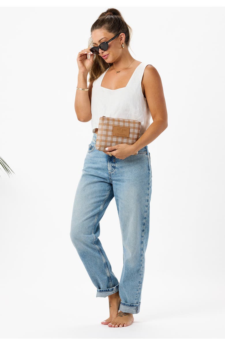 Aloha Collection Small Palaka Water Resistant Tyvek<sup>®</sup> Zip Pouch, Alternate, color, Toffee