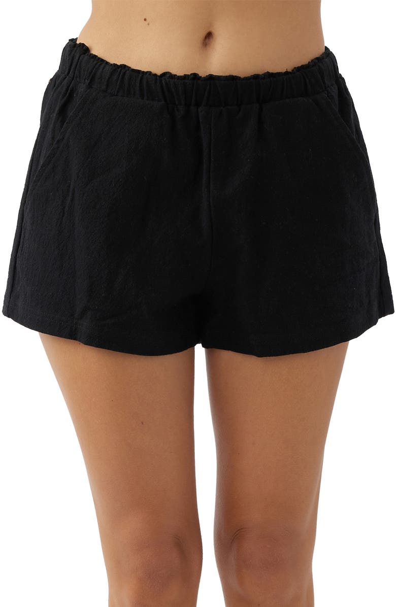 O'Neill Carlene Paperbag Waist Linen & Cotton Shorts, Alternate, color, 