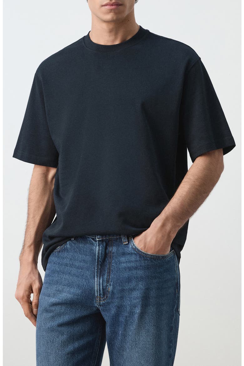 Relaxed Fit Heavyweight Cotton T-Shirt, Main, color, NAVY