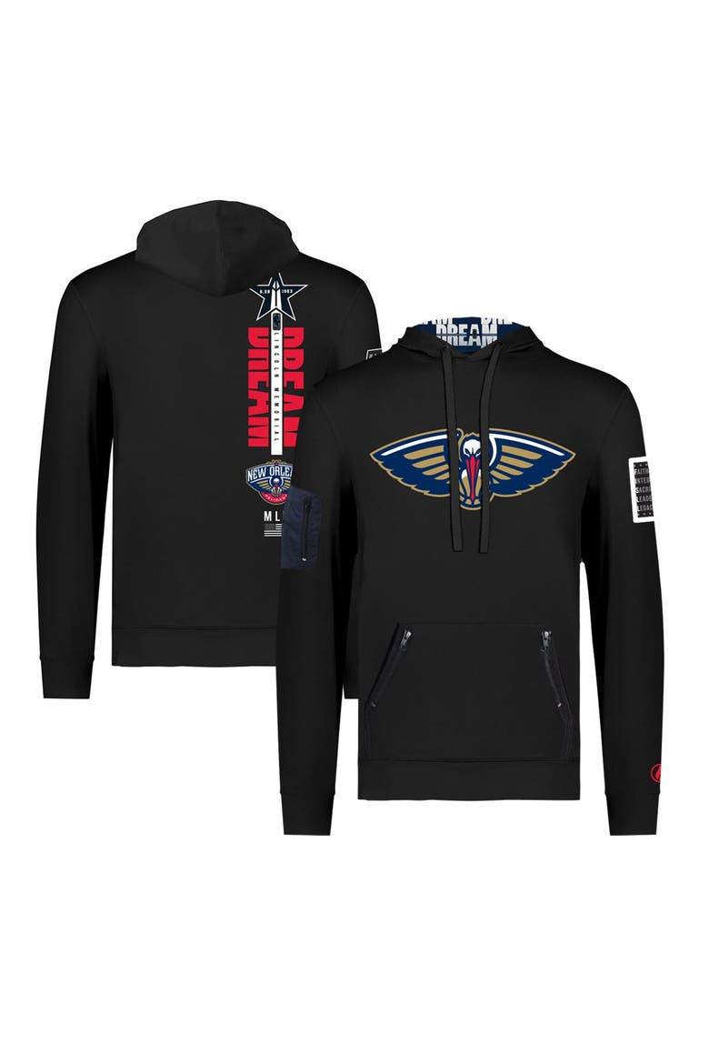 Unisex FISLL x Black History Collection  Black New Orleans Pelicans Pullover Hoodie, Main, color, Black
