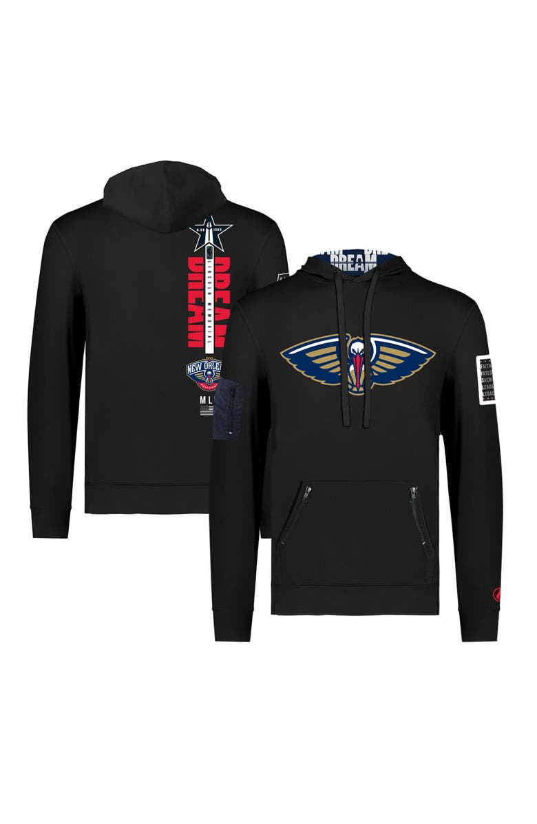 FISLL Unisex FISLL x Black History Collection  Black New Orleans Pelicans Pullover Hoodie, Main, color, 