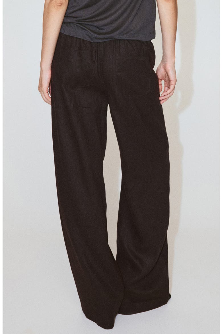 Bow Linen Pants, Alternate, color, CHOCOLATE